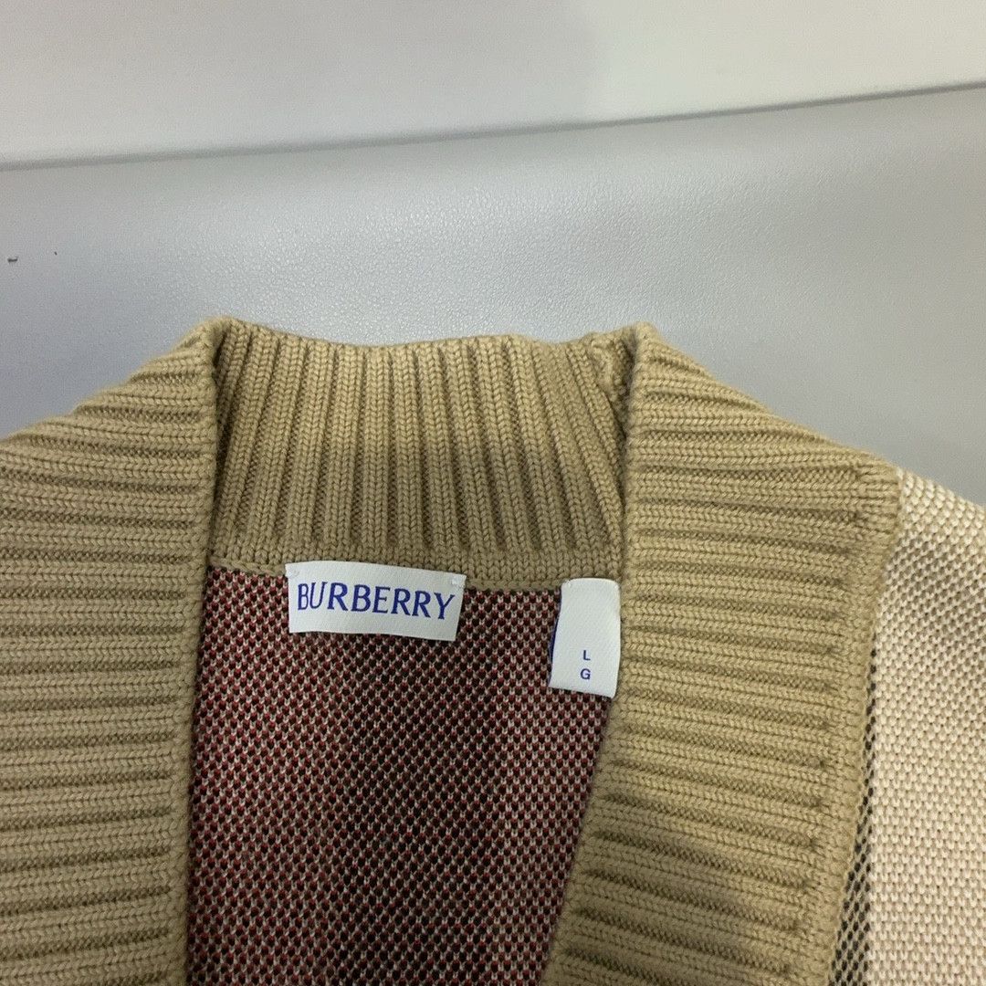 Burberry Burberry Beige Check Cardigan Size L Size L / US 10 / IT 46 - 9 Thumbnail