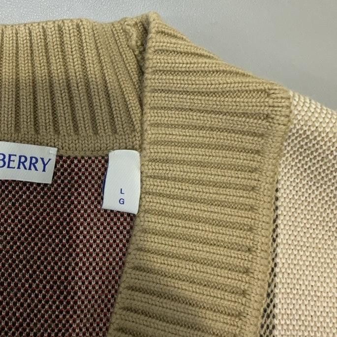 Burberry Burberry Beige Check Cardigan Size L Size L / US 10 / IT 46 - 8 Thumbnail