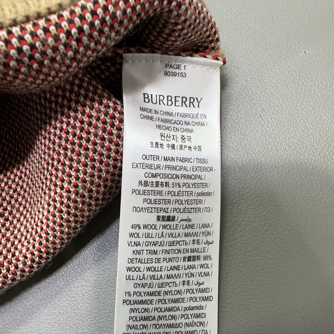 Burberry Burberry Beige Check Cardigan Size L Size L / US 10 / IT 46 - 10 Thumbnail