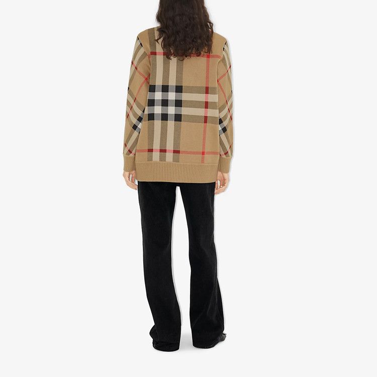 Burberry Burberry Beige Check Cardigan Size L Size L / US 10 / IT 46 - 13 Thumbnail
