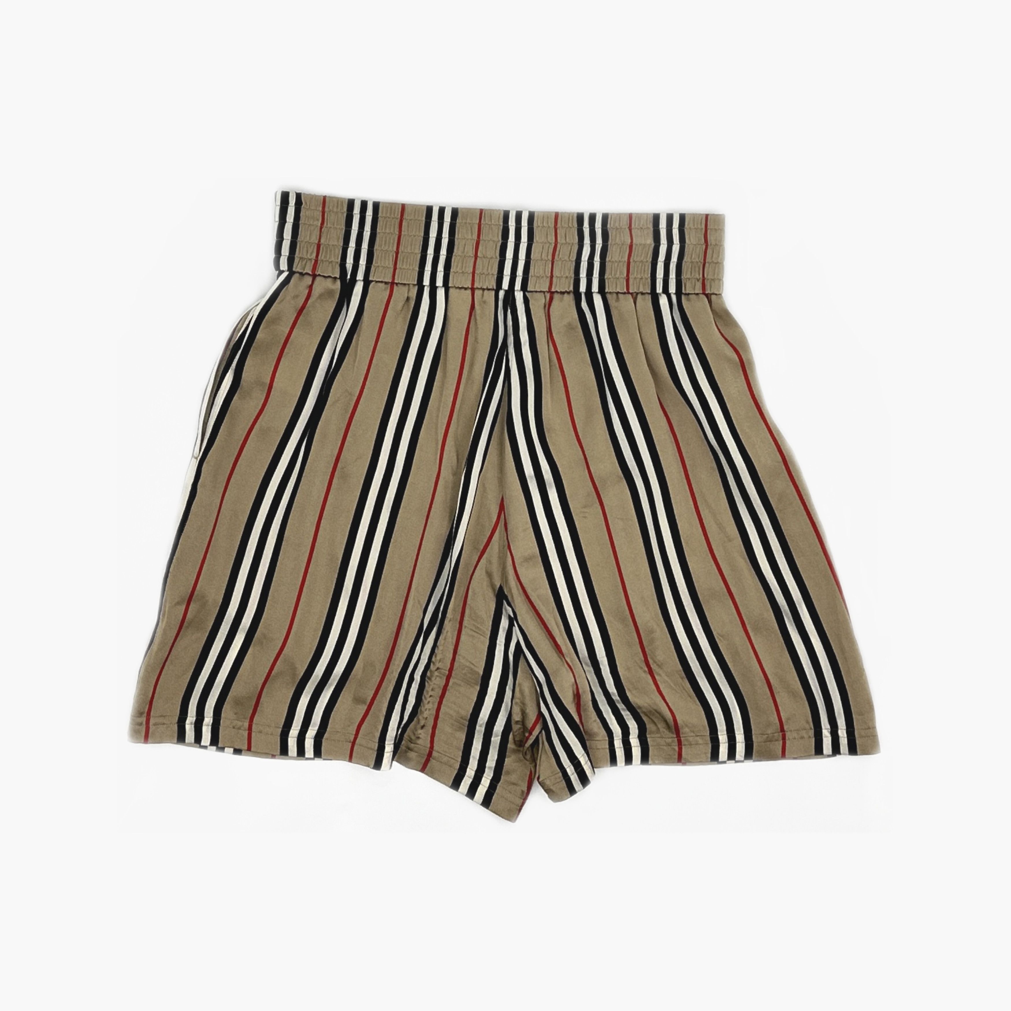 Burberry Burberry Icon Stripe Silk Shorts Size IT 36 Size 25" / US 0 / IT 36 - 2 Thumbnail