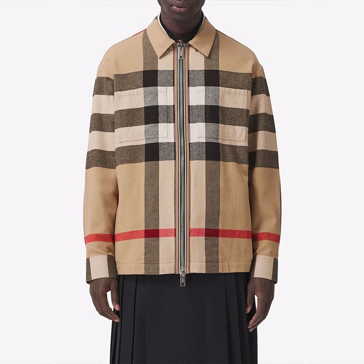 Burberry Burberry Check Wool Zip-Up Jacket Size L Size US L / EU 52-54 / 3 - 8 Thumbnail