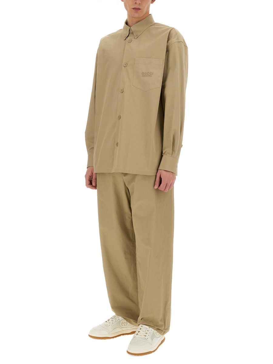 Gucci GUCCI HEAVY COTTON POPLIN PANTS - BROWN (IT 50) Size US 34 / EU 50 - 2 Thumbnail