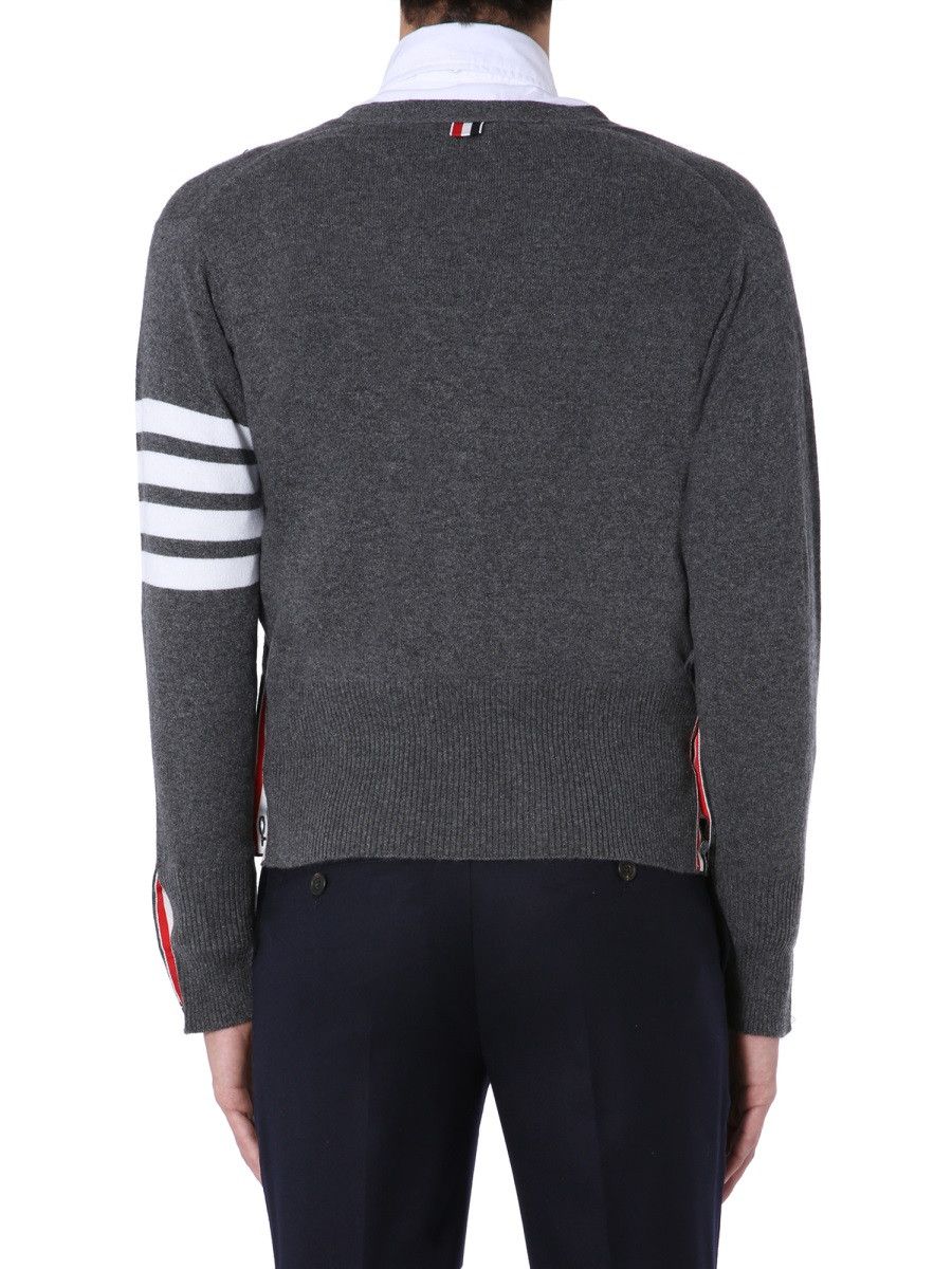 Thom Browne THOM BROWNE V-NECK CARDIGAN - GREY (JP 5) Size US XXL / EU 58 / 5 - 5 Thumbnail