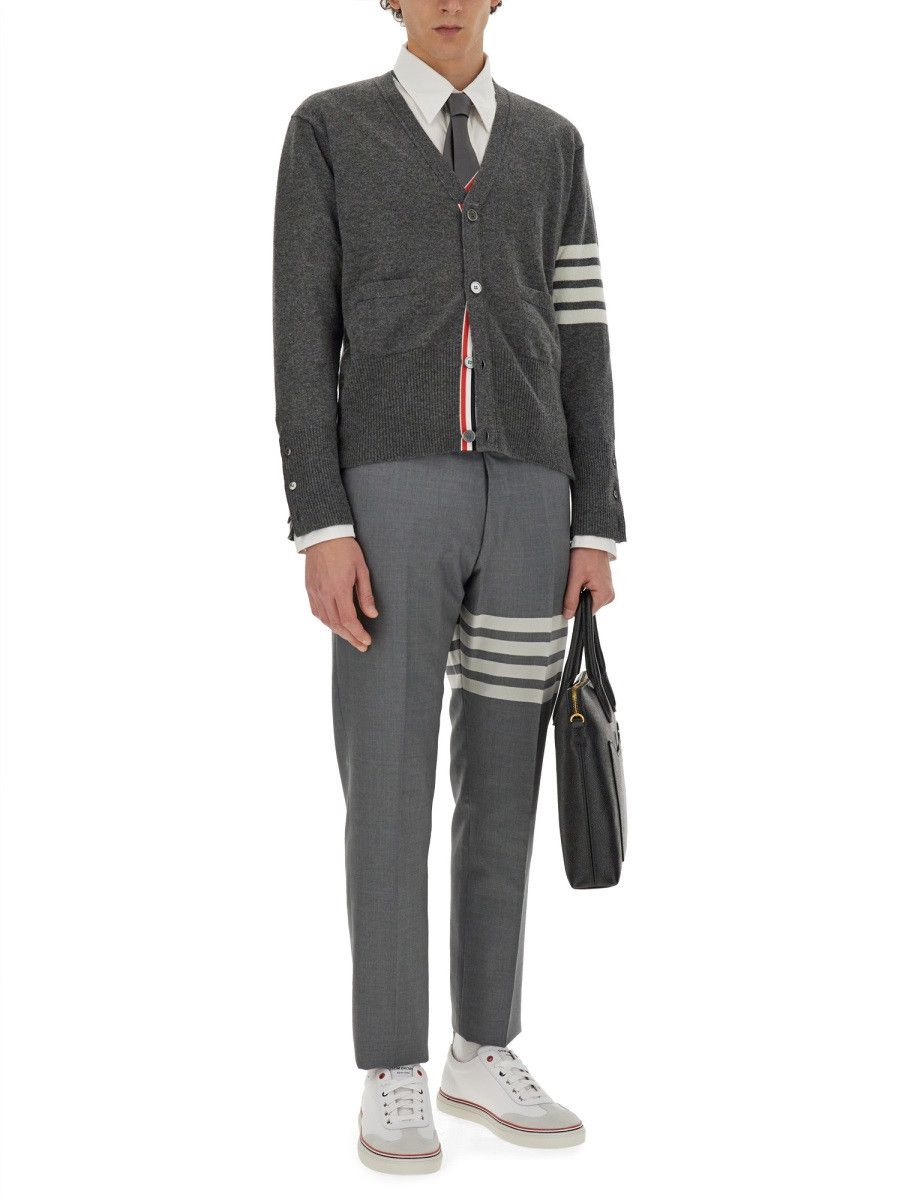 Thom Browne THOM BROWNE V-NECK CARDIGAN - GREY (JP 5) Size US XXL / EU 58 / 5 - 3 Thumbnail