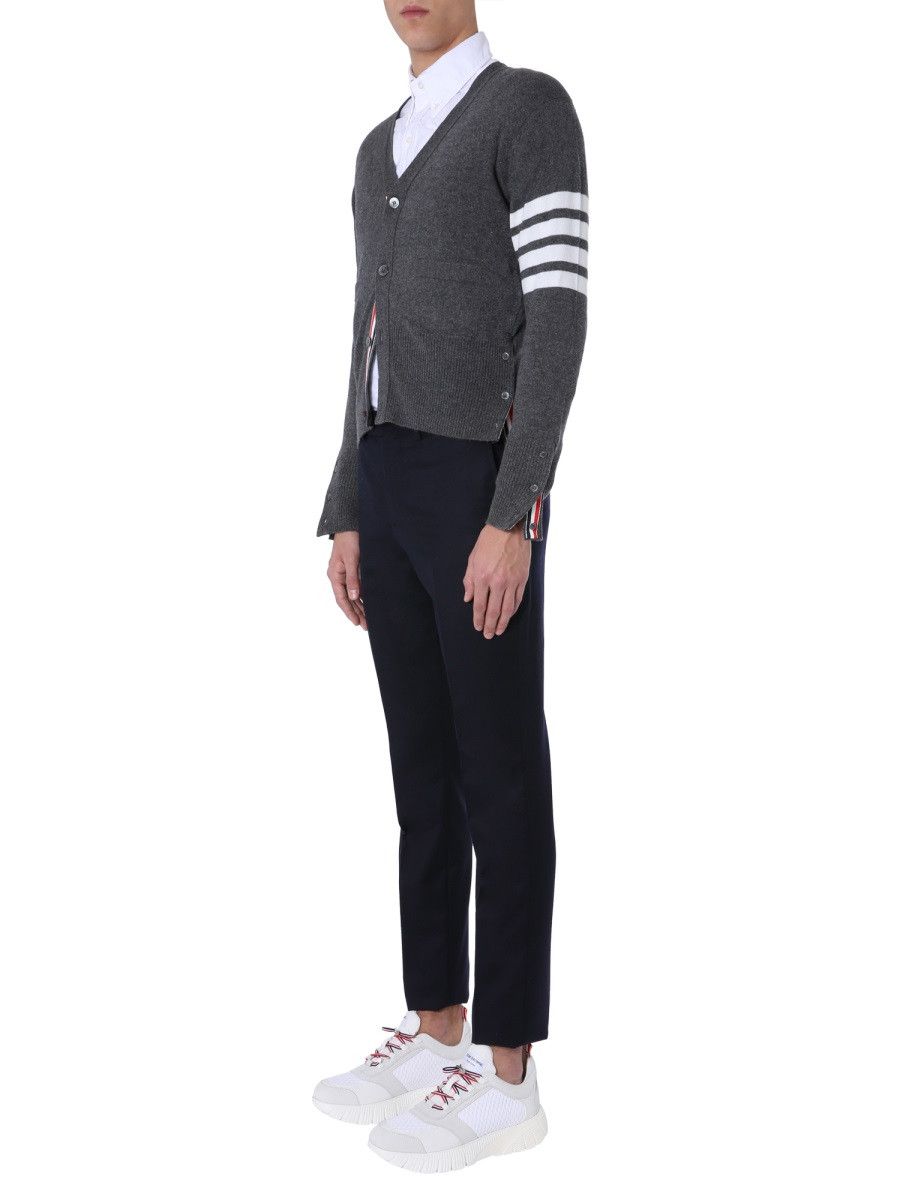 Thom Browne THOM BROWNE V-NECK CARDIGAN - GREY (JP 5) Size US XXL / EU 58 / 5 - 6 Thumbnail