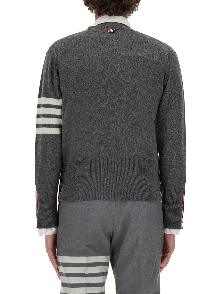 Thom Browne THOM BROWNE V-NECK CARDIGAN - GREY (JP 5) Size US XXL / EU 58 / 5 - 7 Thumbnail