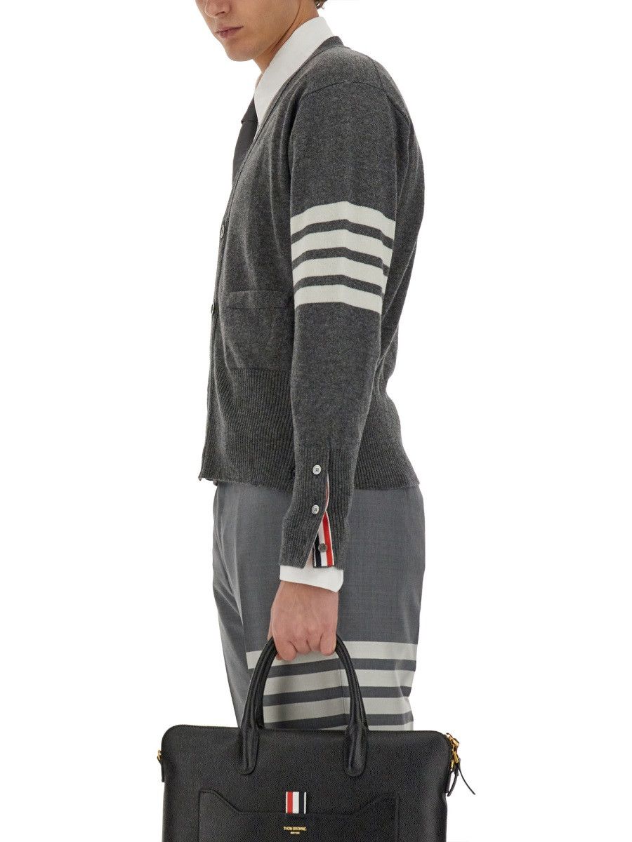 Thom Browne THOM BROWNE V-NECK CARDIGAN - GREY (JP 5) Size US XXL / EU 58 / 5 - 8 Thumbnail