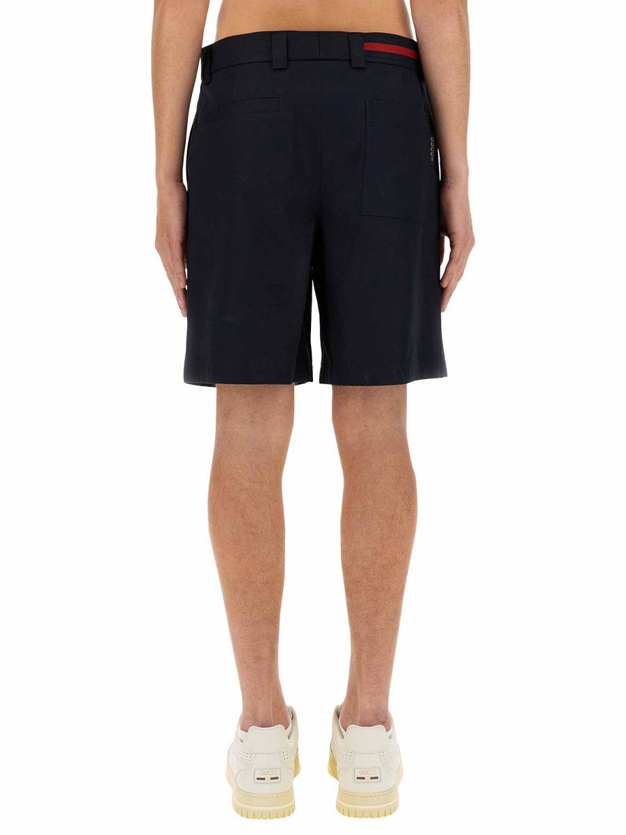 Gucci GUCCI WEB RIBBON SHORTS - BLUE (IT 48) Size US 32 / EU 48 - 3 Thumbnail