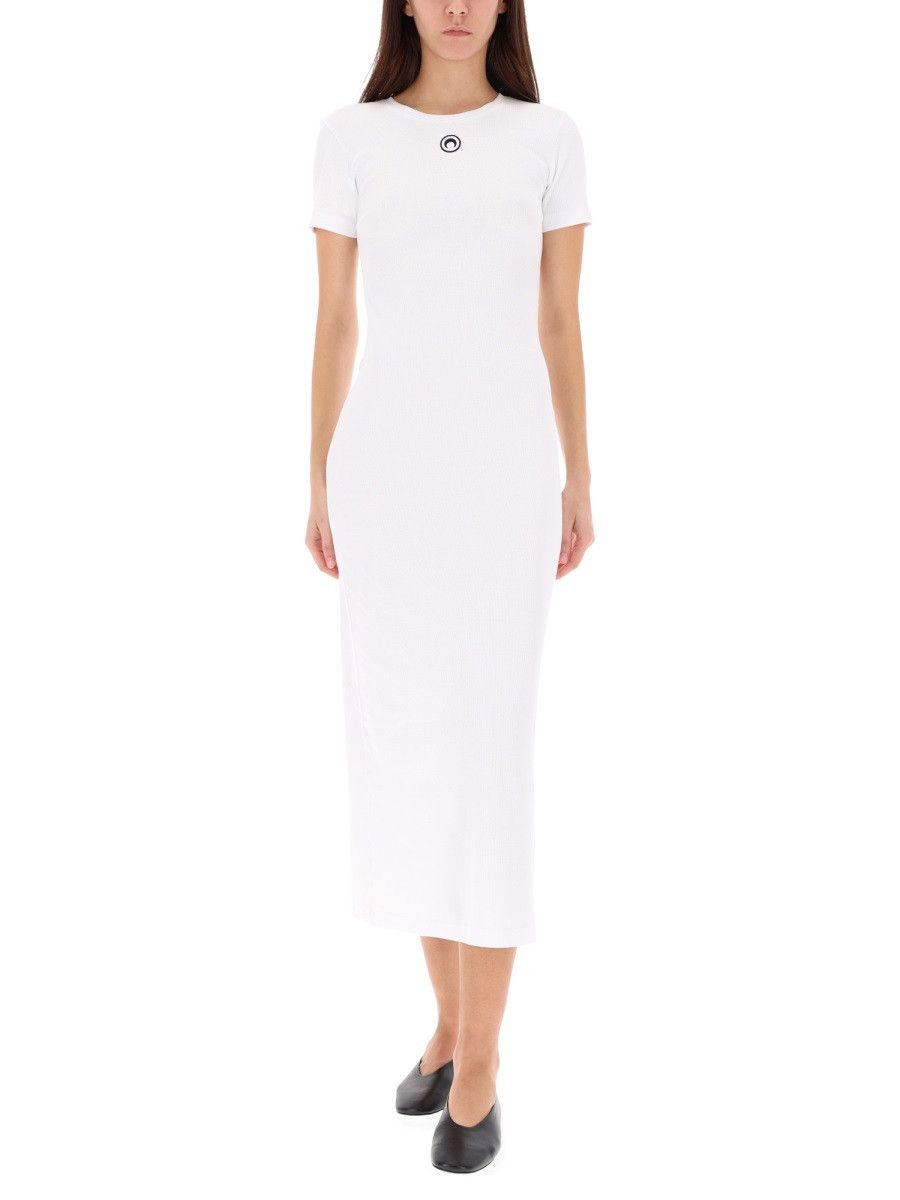 Marine Serre MARINE SERRE MIDI DRESS "MOON" - WHITE Size S / US 4 / IT 40 - 4 Thumbnail