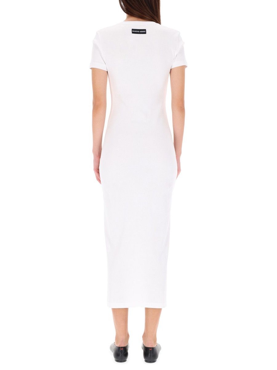 Marine Serre MARINE SERRE MIDI DRESS "MOON" - WHITE Size S / US 4 / IT 40 - 3 Thumbnail
