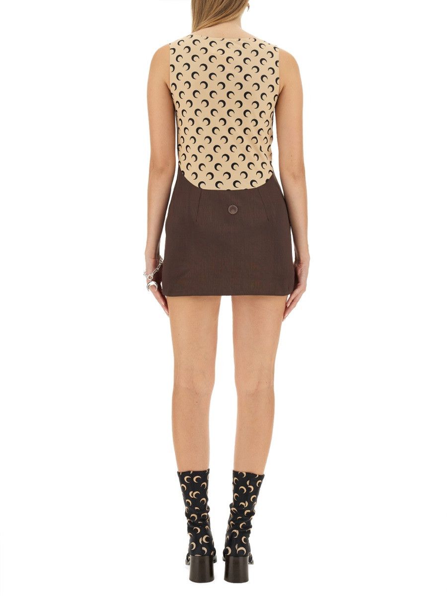 Marine Serre MARINE SERRE MINI DRESS - BROWN (FR 38) Size S / US 4 / IT 40 - 3 Thumbnail