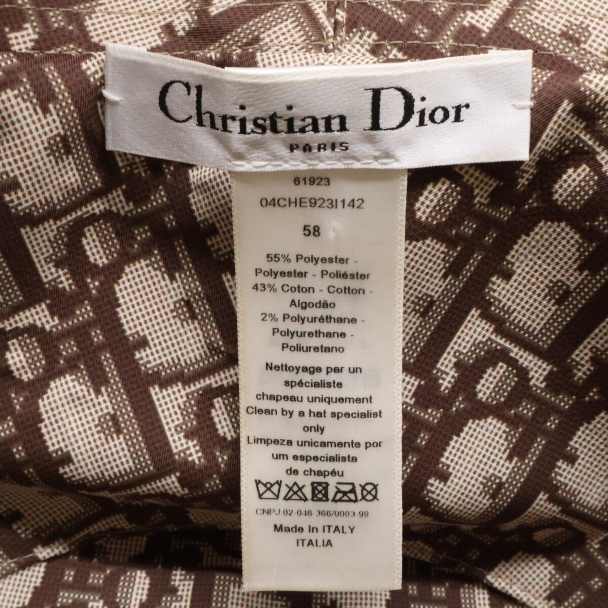 Dior Christian Dior 04CHE923I142 TEDDY-D Block Check Reversible Bob Hat, Size 58, Brown, Women's Size ONE SIZE - 7 Thumbnail