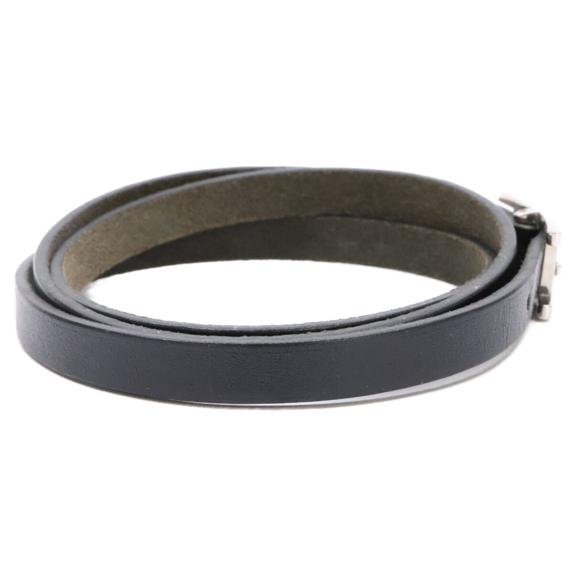 Hermes Hermes Be Api Triple Strand Leather Bracelet Black Women's Size ONE SIZE - 5 Thumbnail