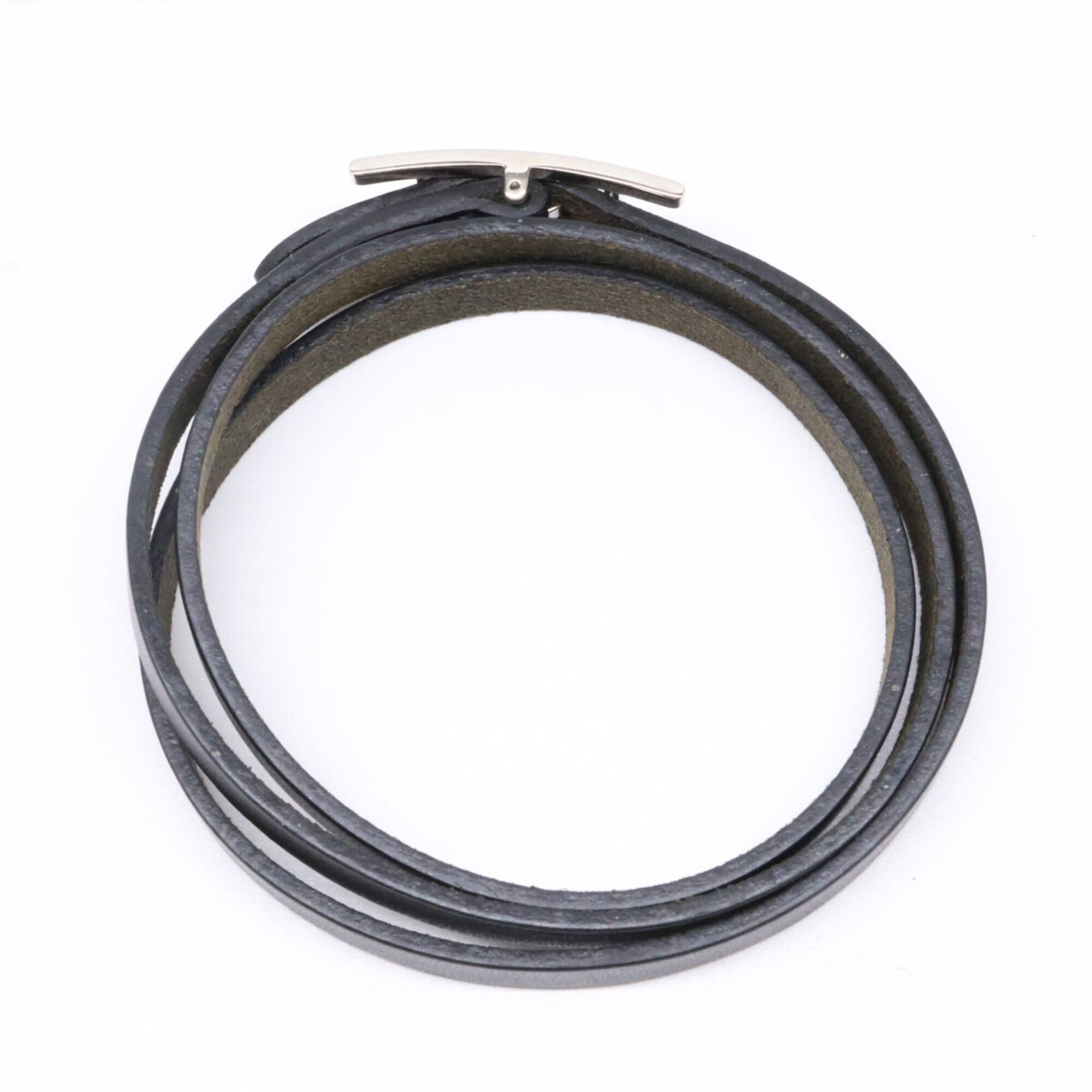 Hermes Hermes Be Api Triple Strand Leather Bracelet Black Women's Size ONE SIZE - 6 Thumbnail