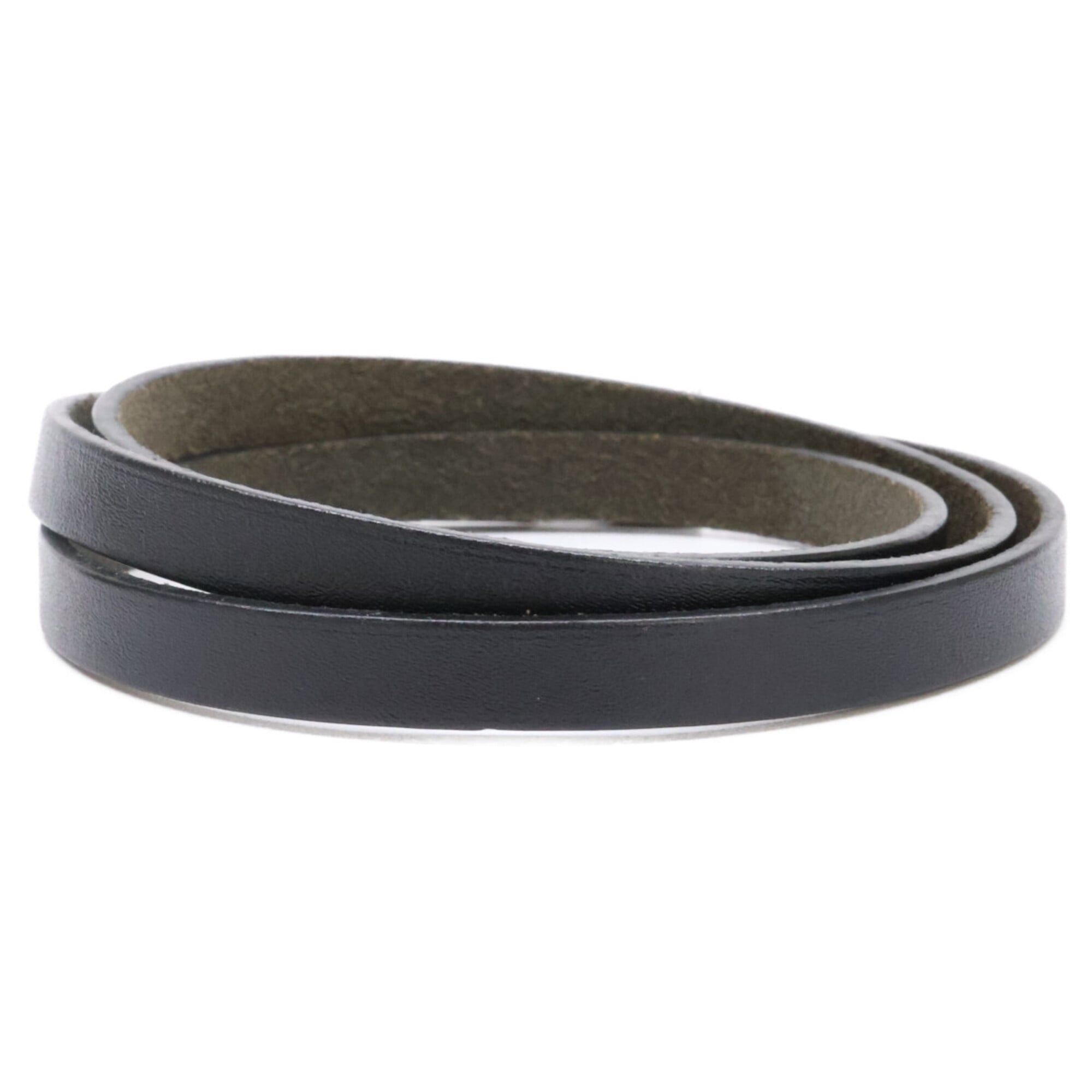 Hermes Hermes Be Api Triple Strand Leather Bracelet Black Women's Size ONE SIZE - 4 Thumbnail