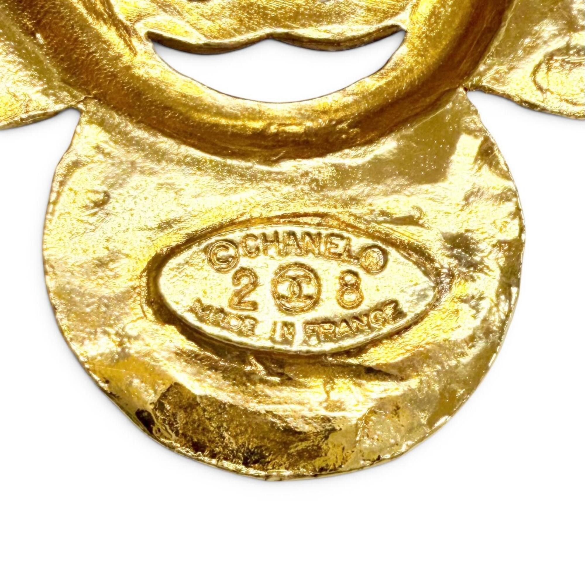 Chanel CHANEL Vintage 28 Coco Mark Flower Motif Brooch, Gold, Made in France, Women's, Highly Recommended ◎ Size ONE SIZE - 5 Thumbnail