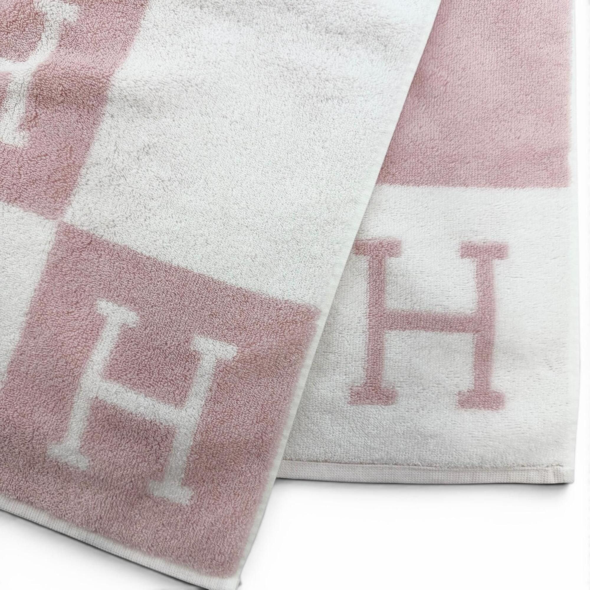 Hermes HERMES Avalon 100% Cotton Rose Lilac H Pattern Bath Towel/Beach Towel, Approx. 120 x 88cm, Made in France, Women's Size ONE SIZE - 3 Thumbnail