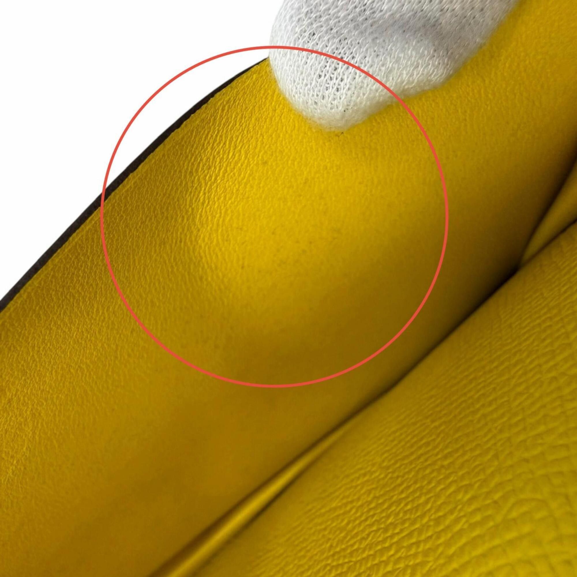 Hermes HERMES Bearn Soufflé Veau Epsom Jaune Naple Long Wallet with Silver Hardware, B Stamp, Made in France, Women's, Box. Size ONE SIZE - 11 Thumbnail