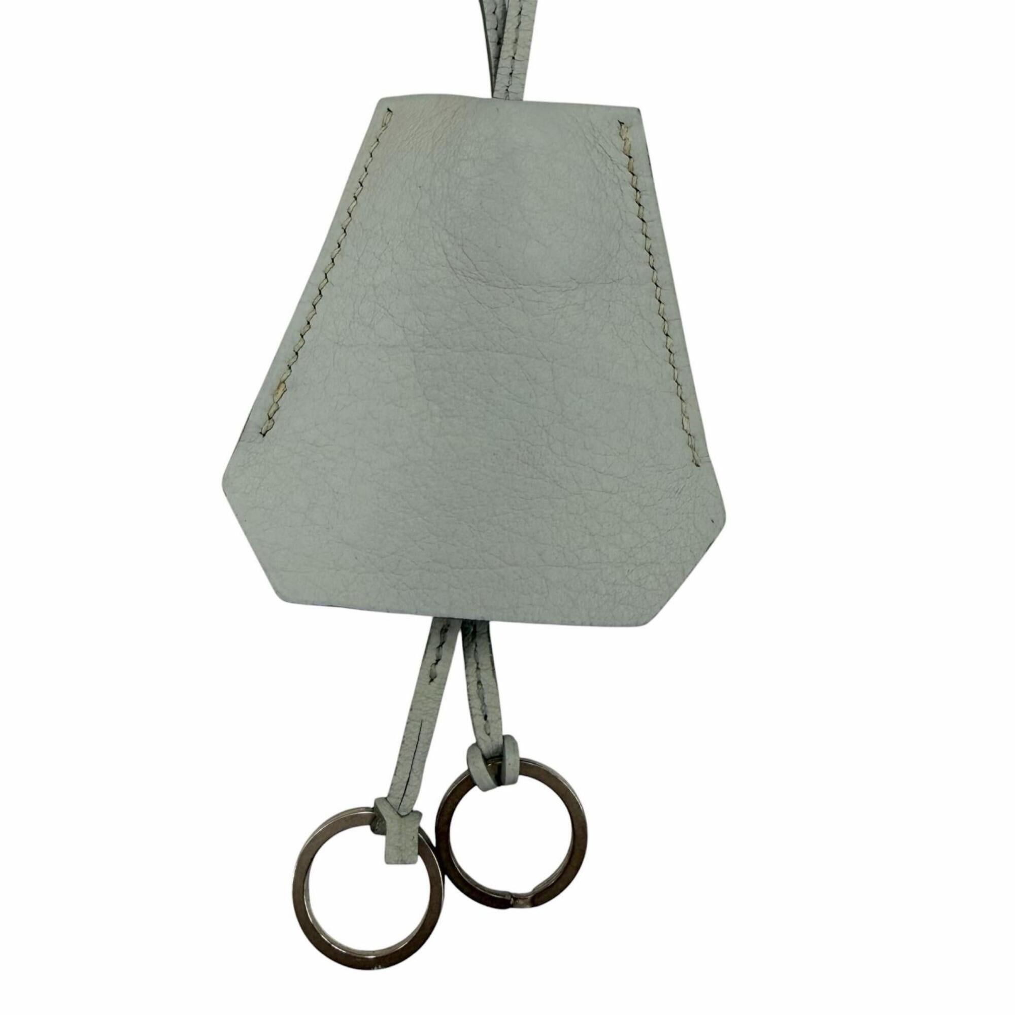 Hermes HERMES Vintage Clochette Charm Leather Silver Hardware Necklace Light Blue □F Stamp Made in France Women's with Box Size ONE SIZE - 6 Thumbnail
