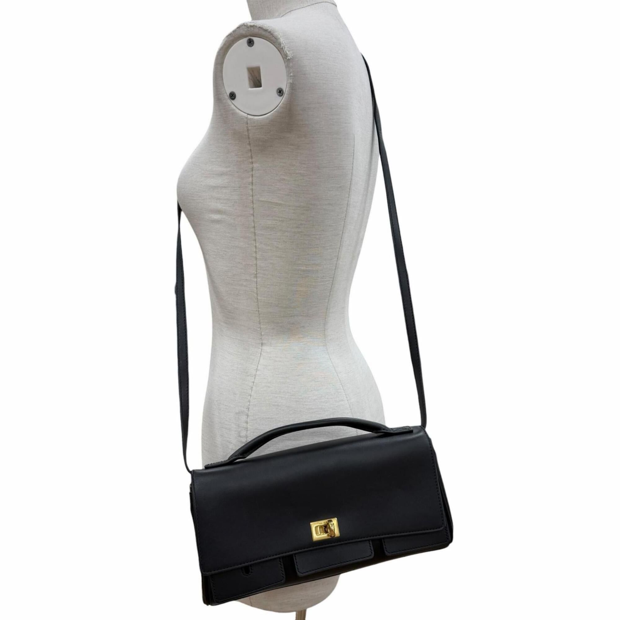 Balenciaga BALENCIAGA 834943 Bel Air Small Clutch Bag, 2-Way Leather Shoulder Black, Made in Italy, Women's, with Dust Bag Size ONE SIZE - 4 Thumbnail