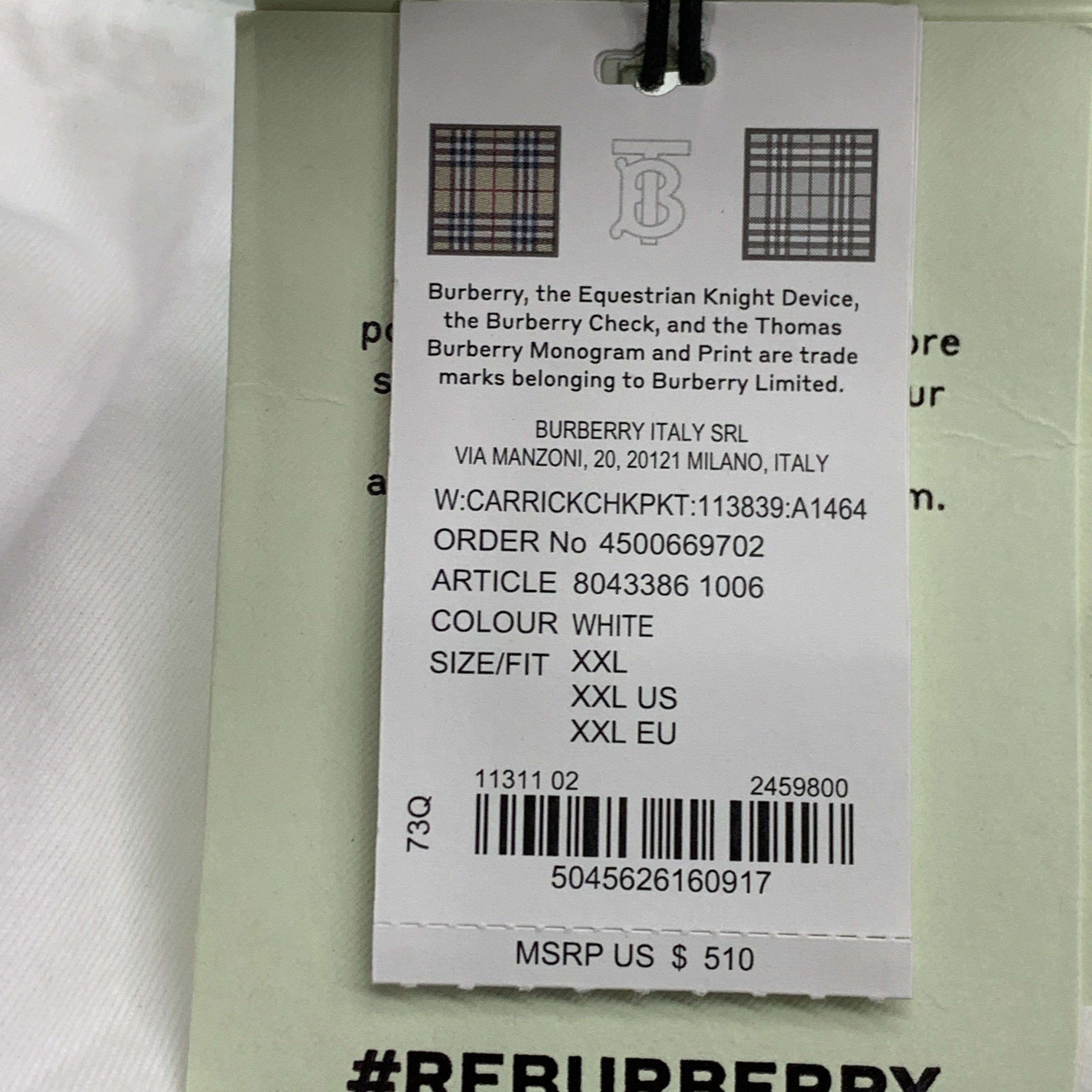 Burberry Burberry Check Pocket Cotton T-Shirt Size XXL Size XXL / US 16-18 / IT 52-54 - 4 Thumbnail
