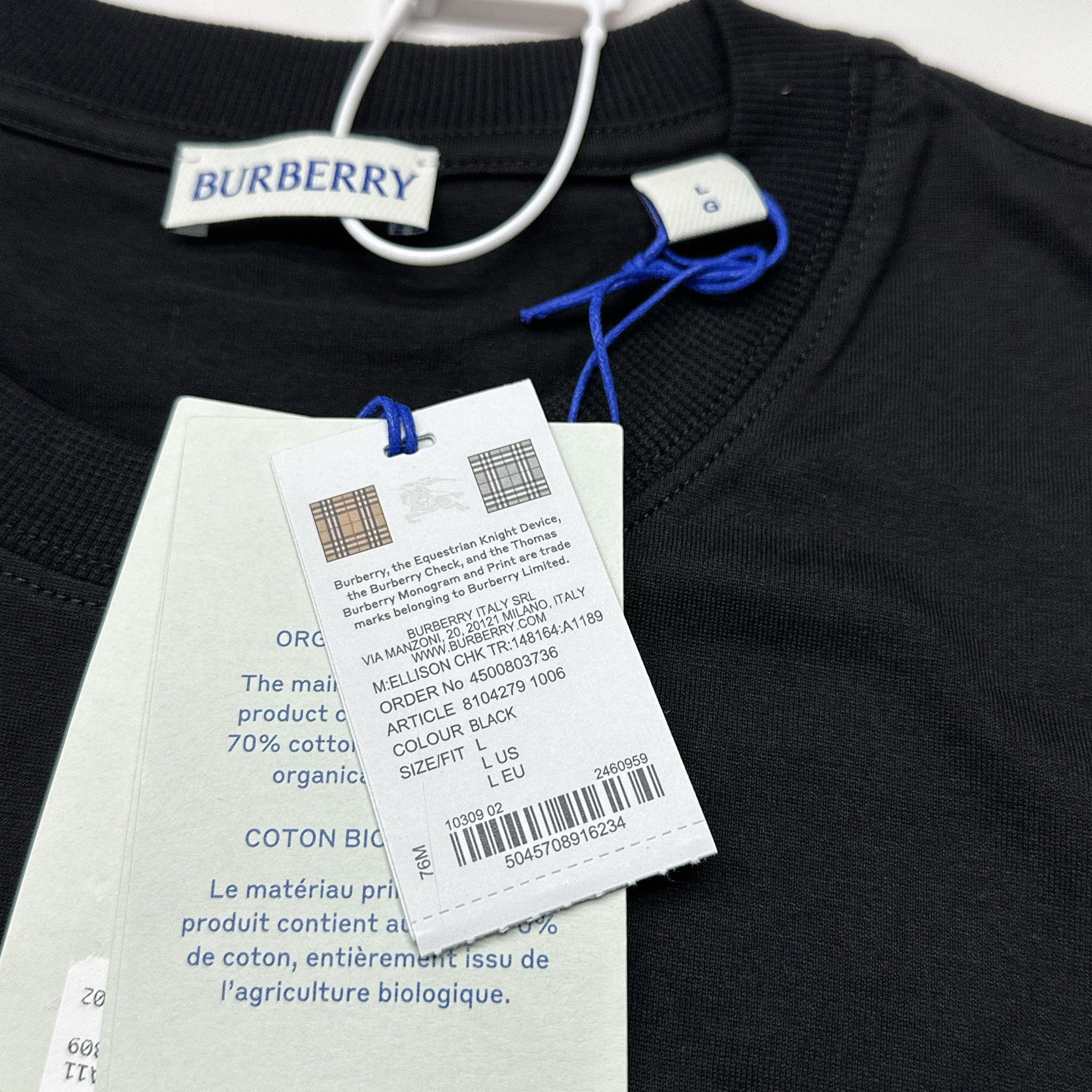 Burberry Burberry Check Trim T-Shirt Size L Size US L / EU 52-54 / 3 - 4 Thumbnail