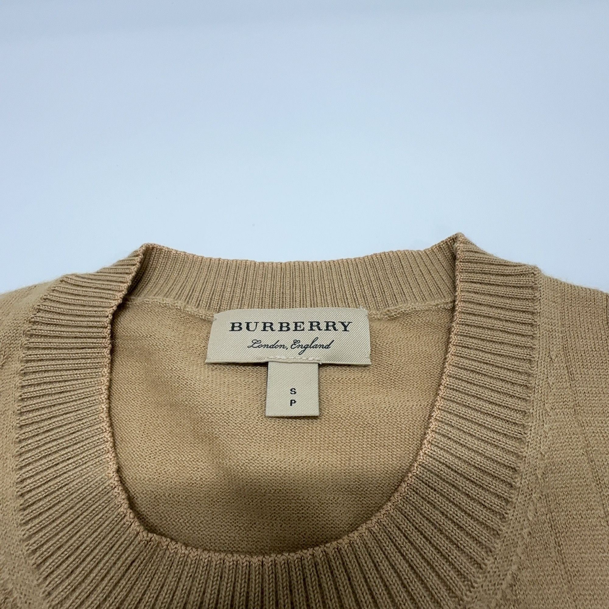 Burberry Burberry Beige Knit Short Sleeve Sweater Size S Size S / US 4 / IT 40 - 3 Thumbnail