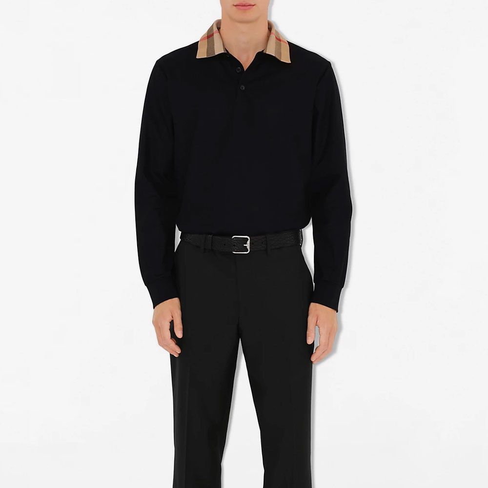 Burberry Burberry Check Collar Long Sleeve Polo Size S Size US S / EU 44-46 / 1 - 6 Thumbnail
