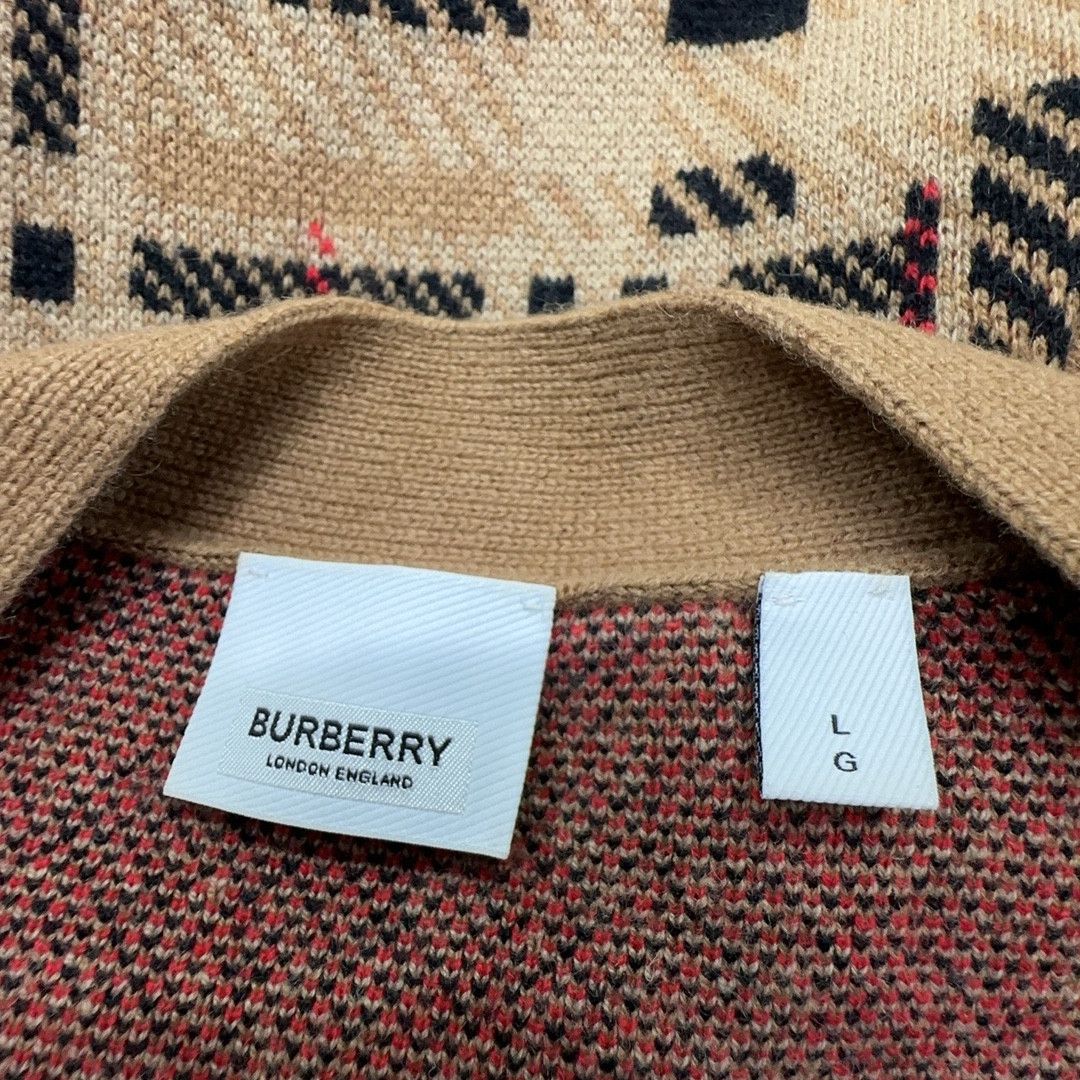 Burberry Burberry Check Cashmere Cardigan Size L Size US L / EU 52-54 / 3 - 3 Thumbnail