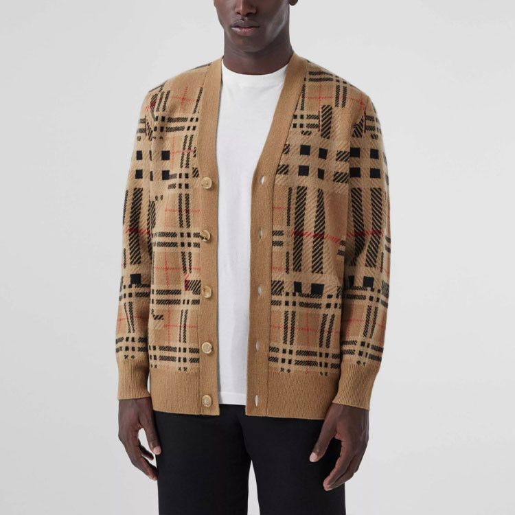Burberry Burberry Check Cashmere Cardigan Size L Size US L / EU 52-54 / 3 - 7 Thumbnail