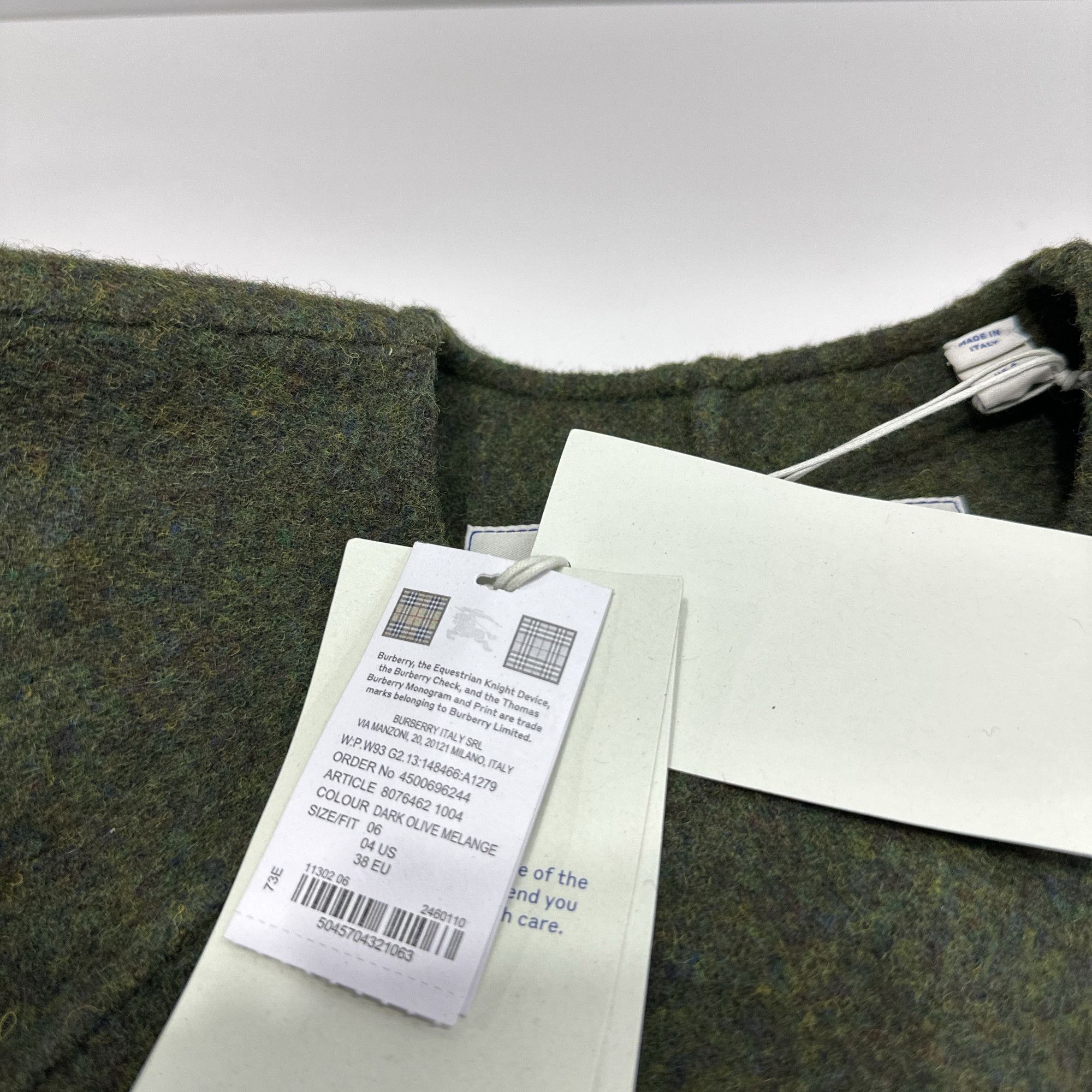 Burberry Burberry Dark Olive Belted Wool Coat Size 4 Size XS / US 0-2 / IT 36-38 - 3 Thumbnail