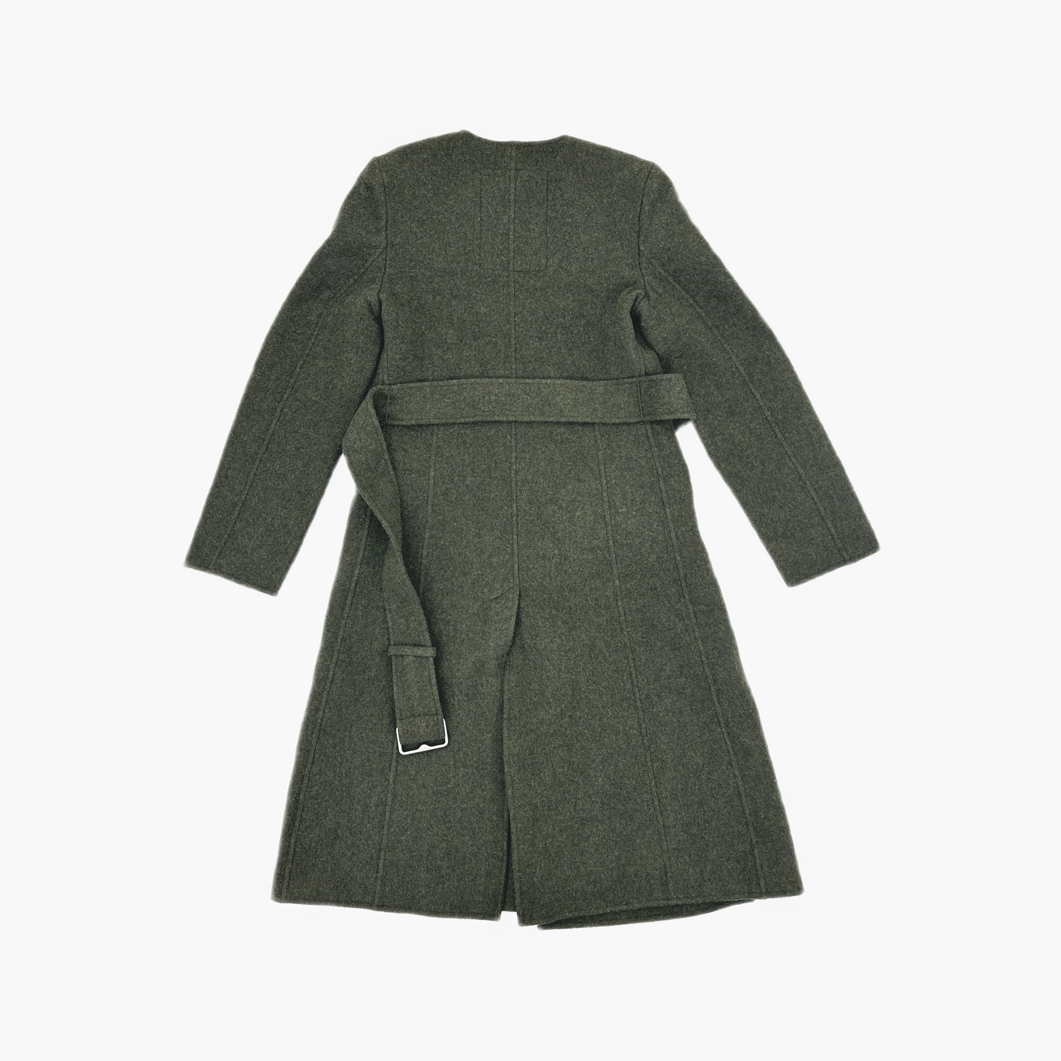 Burberry Burberry Dark Olive Belted Wool Coat Size 4 Size XS / US 0-2 / IT 36-38 - 2 Thumbnail