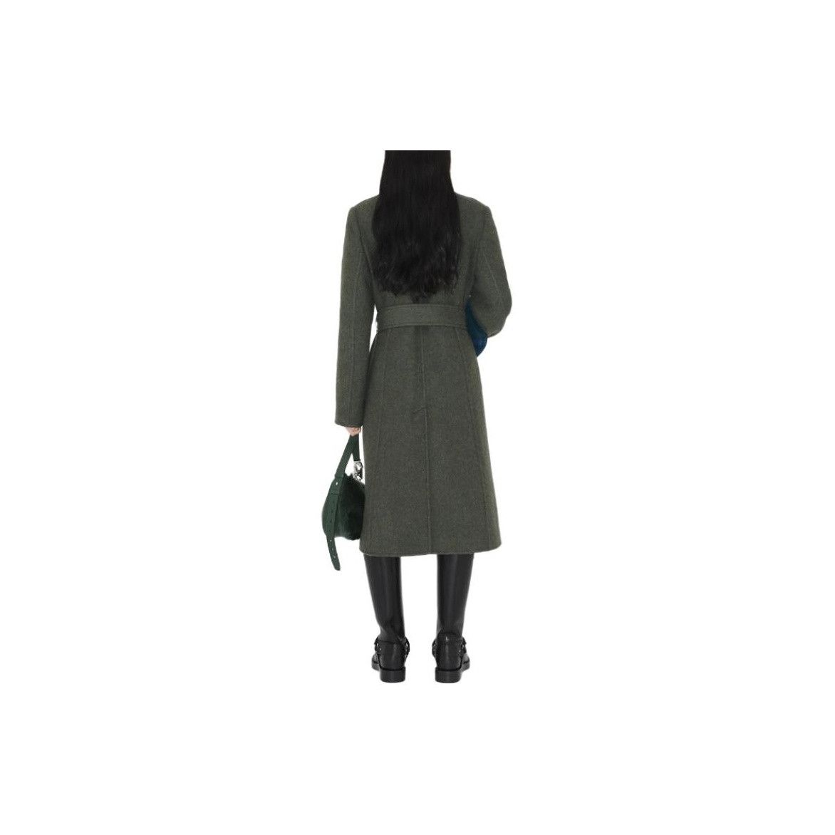 Burberry Burberry Dark Olive Belted Wool Coat Size 4 Size XS / US 0-2 / IT 36-38 - 8 Thumbnail