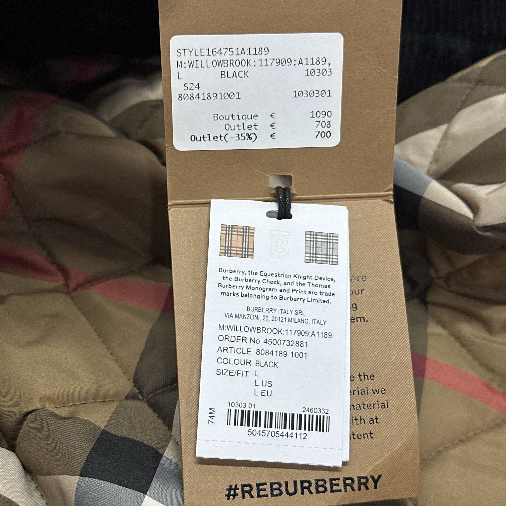 Burberry Burberry Quilted Check Lining Light Jacket Size L Size US L / EU 52-54 / 3 - 4 Thumbnail