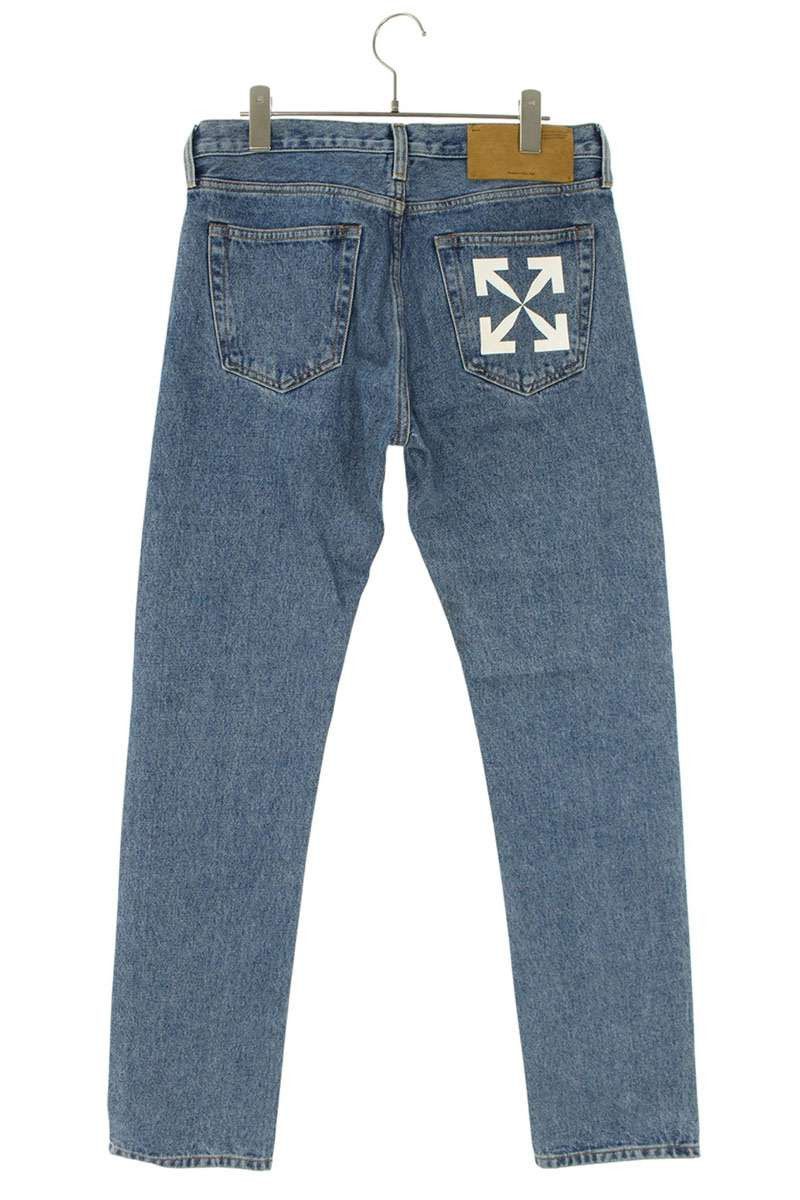 Off-White Off-White Print Denim Pants Blue Size 30 Size US 30 / EU 46 - 2 Thumbnail