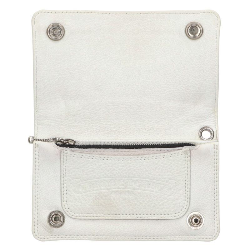 Chrome Hearts Chrome Hearts Zip-up Cross Button Leather Wallet White Size ONE SIZE - 3 Thumbnail
