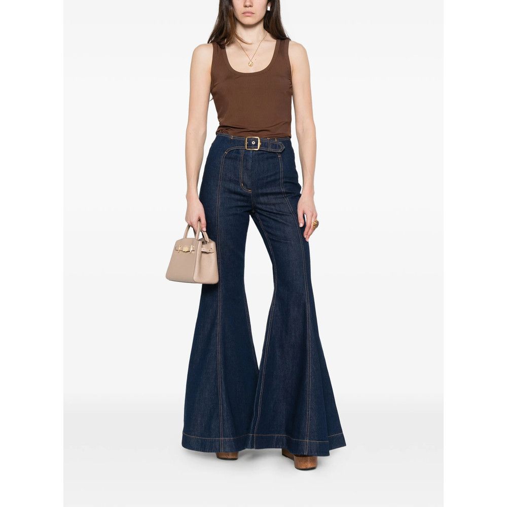 Zimmermann Zimmermann BLUE Denim - Flared Jeans Size 27" / US 4 / IT 40 - 2 Thumbnail