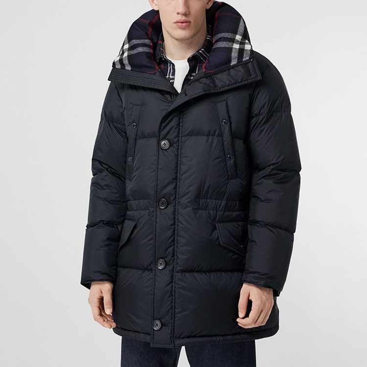 Burberry Burberry Check Lined Hooded Down Jacket Navy Size S Size US S / EU 44-46 / 1 - 10 Thumbnail