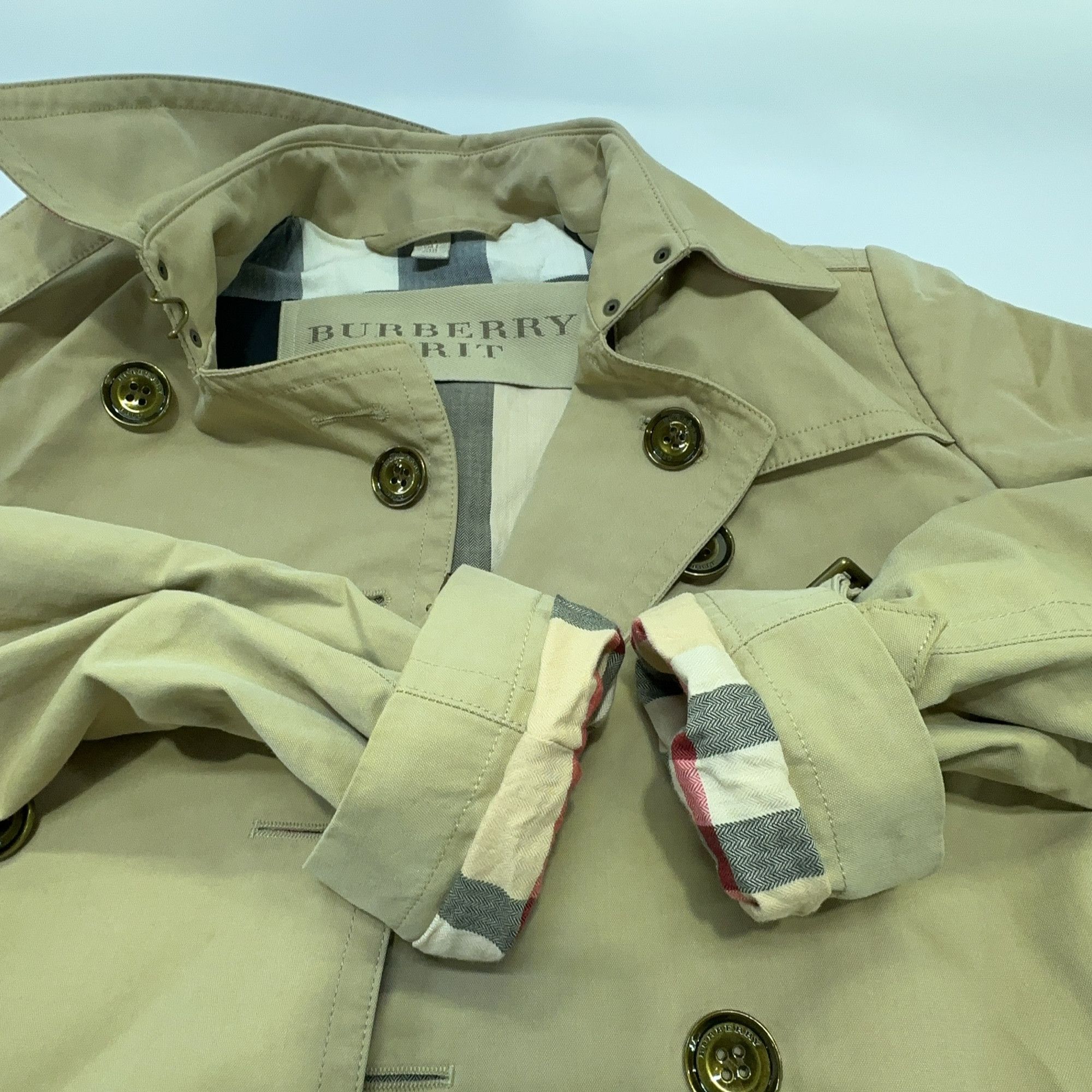 Burberry Burberry Brit Beige Check Lined Trench Coat Size US 2 Size XS / US 0-2 / IT 36-38 - 9 Thumbnail