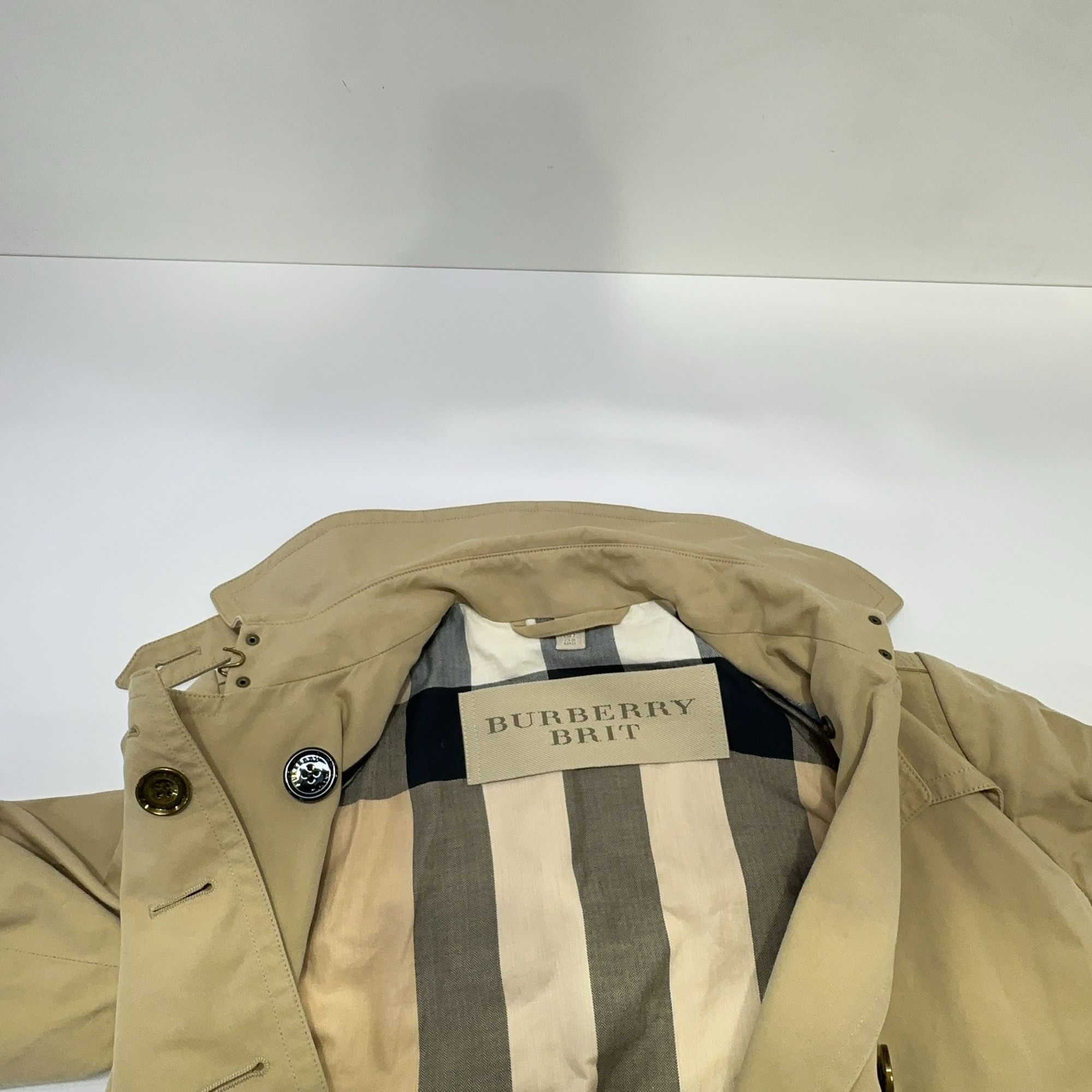 Burberry Burberry Brit Beige Check Lined Trench Coat Size US 2 Size XS / US 0-2 / IT 36-38 - 8 Thumbnail