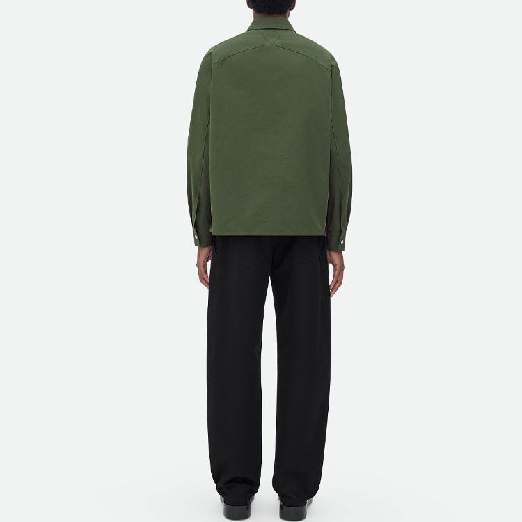 Bottega Veneta Bottega Veneta Green Cotton Button Up Shirt Size L Size US L / EU 52-54 / 3 - 6 Thumbnail