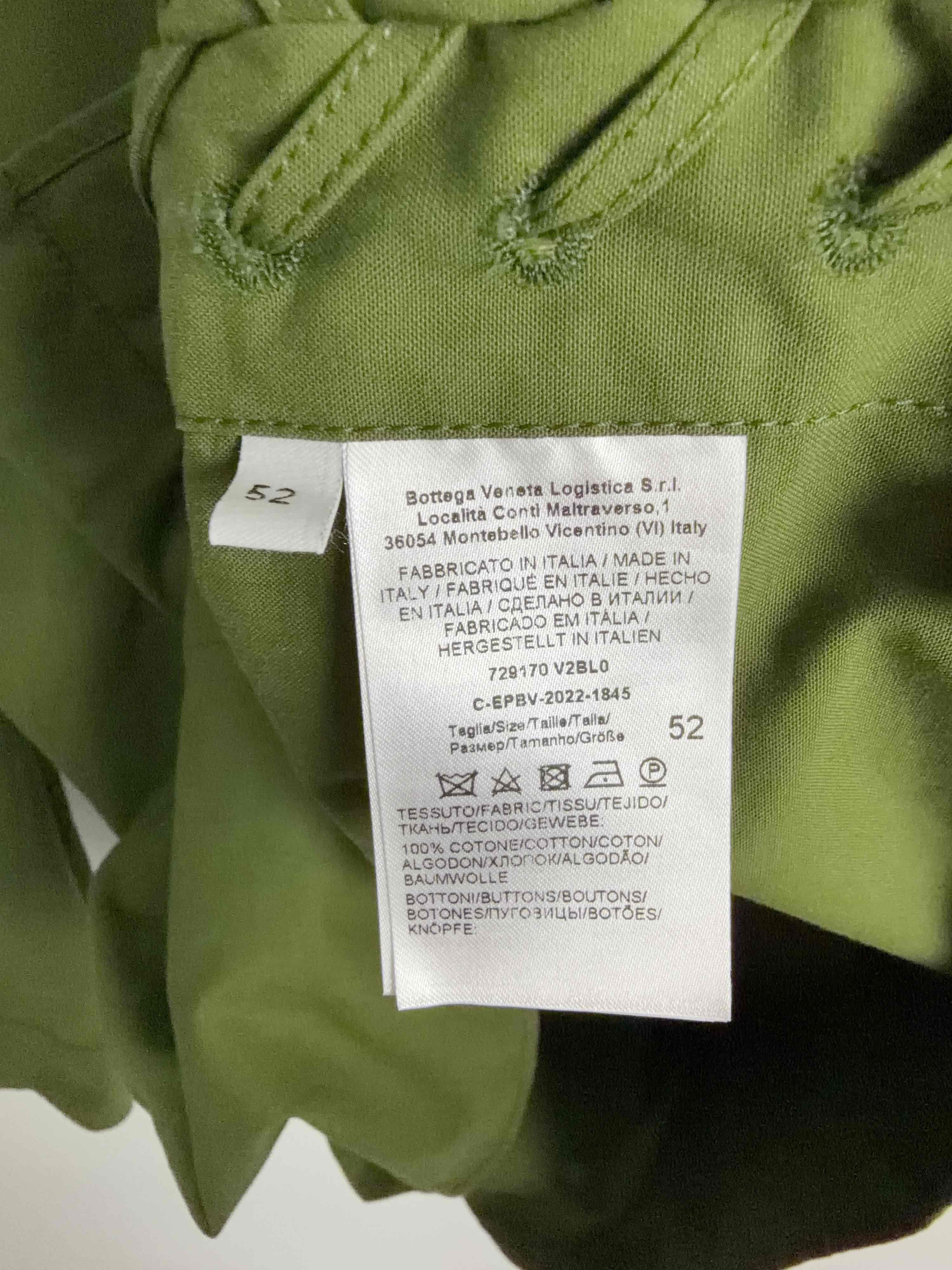 Bottega Veneta Bottega Veneta Green Cotton Button Up Shirt Size L Size US L / EU 52-54 / 3 - 4 Thumbnail