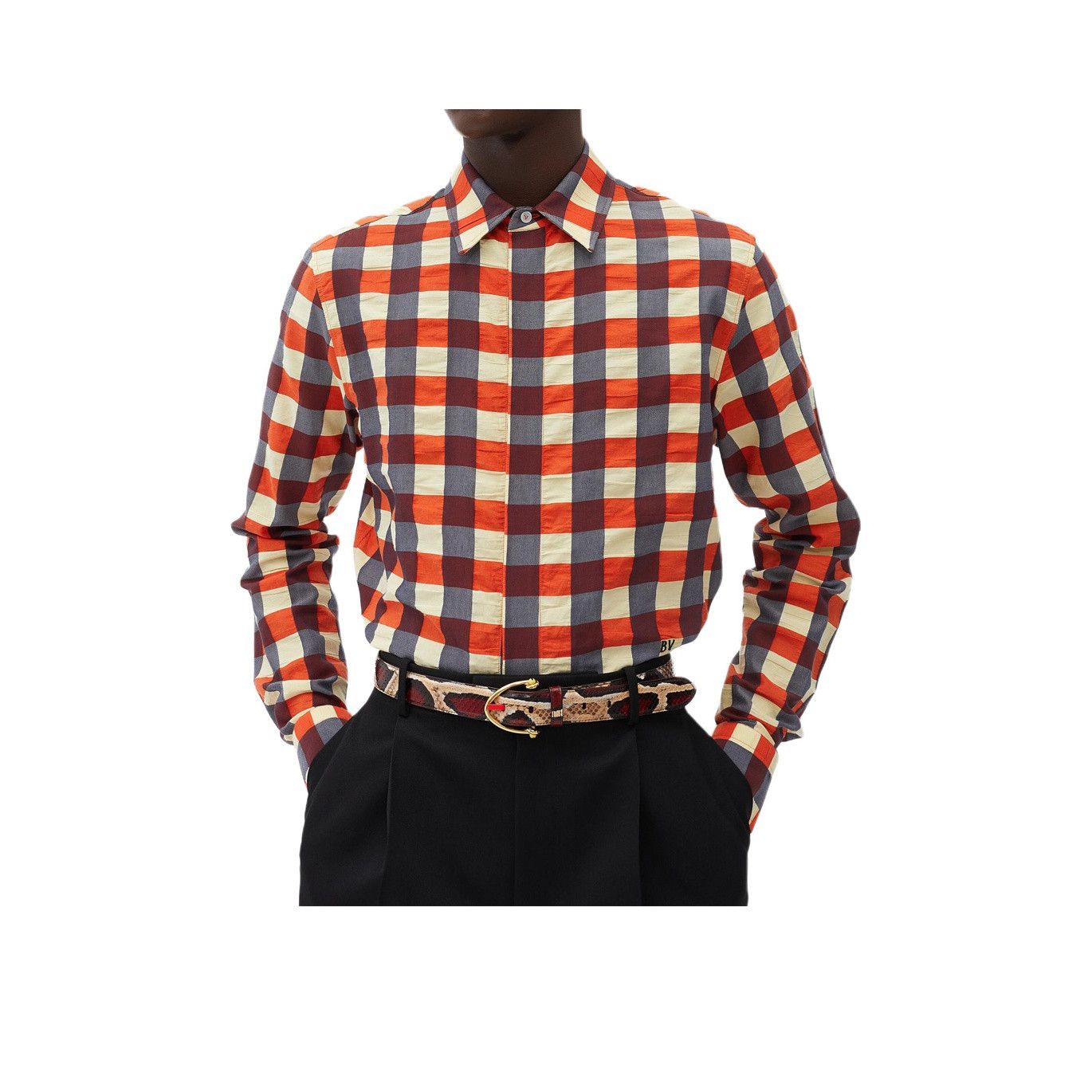 Bottega Veneta Bottega Veneta Plaid Long Sleeve Shirt Size 46 Size US S / EU 44-46 / 1 - 8 Thumbnail