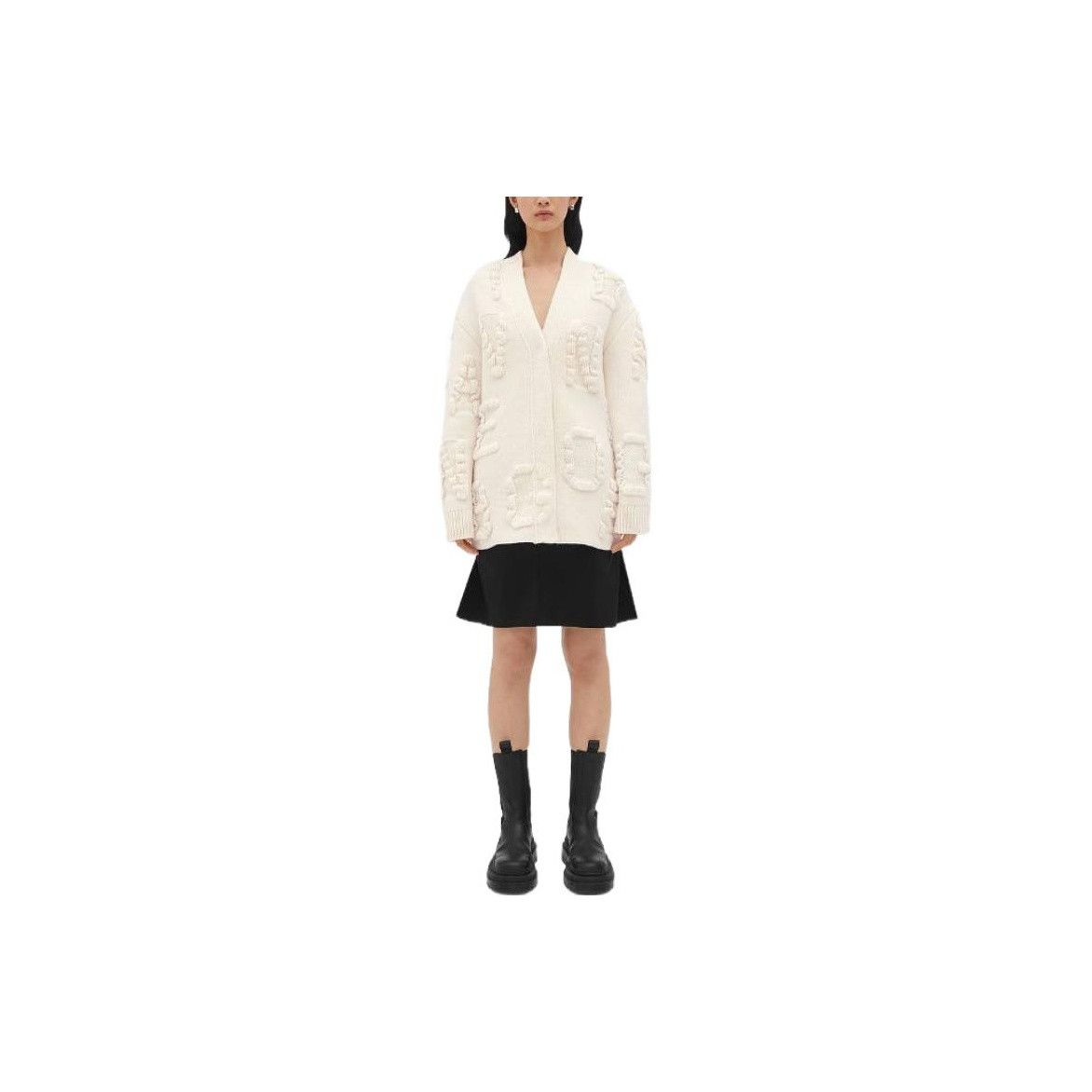 Bottega Veneta Bottega Veneta Textured V-Neck Cardigan Size S Size S / US 4 / IT 40 - 8 Thumbnail