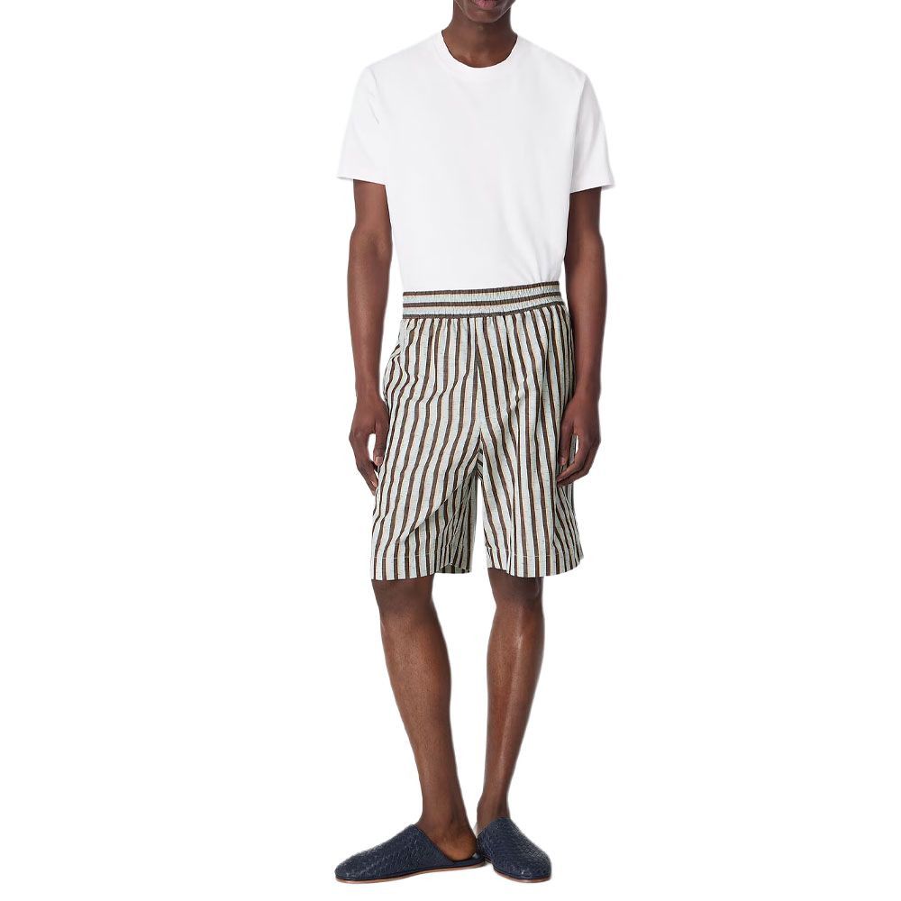 Bottega Veneta Bottega Veneta Striped Cotton Linen Shorts Size S Size US 30 / EU 46 - 7 Thumbnail