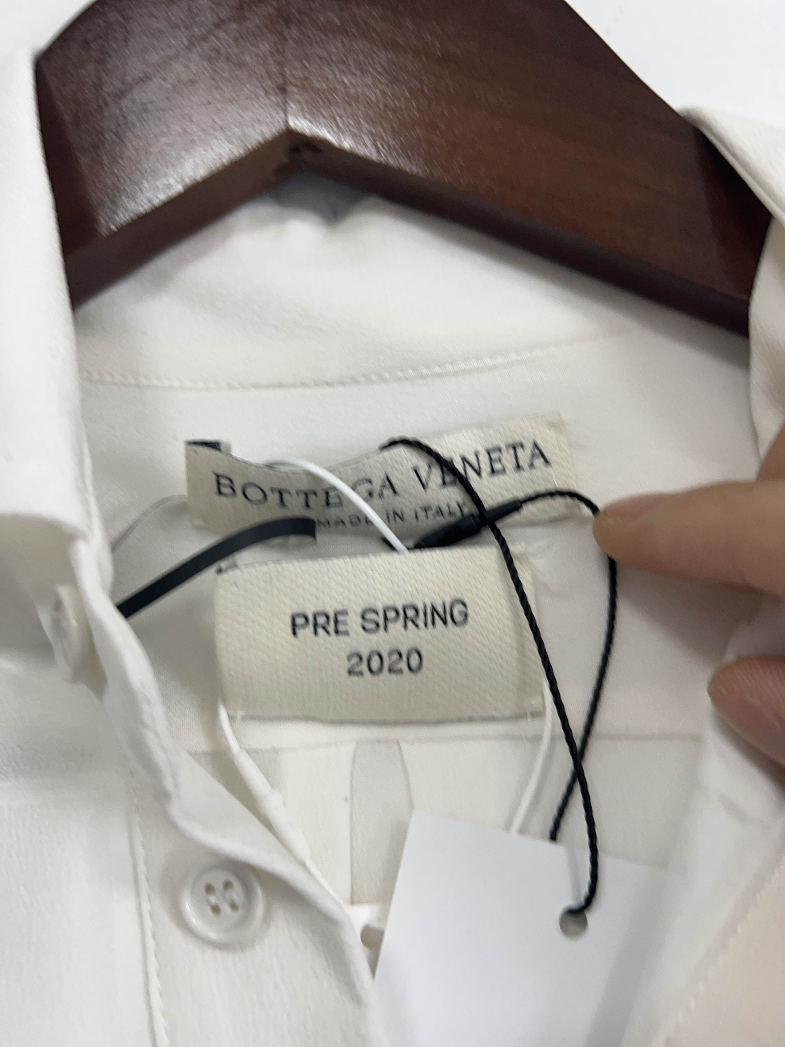 Bottega Veneta Bottega Veneta Silk Quilted Bib Button Up Shirt Size 34 Size XXS / US 00 / IT 34 - 3 Thumbnail