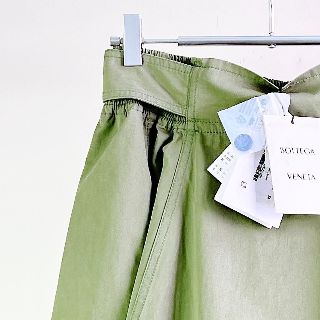 Bottega Veneta Bottega Veneta Green Cotton Midi Skirt Size 34 Size 24" / US 00 / IT 34 - 5 Thumbnail