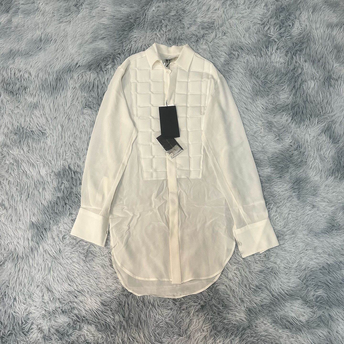 Bottega Veneta Bottega Veneta Quilted Panel Silk Button Up Size 34 Size XXS / US 00 / IT 34 - 7 Thumbnail