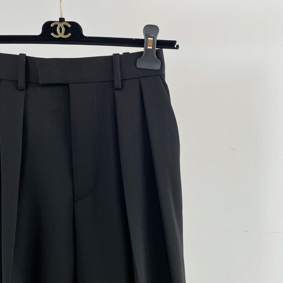 Bottega Veneta Bottega Veneta Wool Pleated Wide Leg Pants Size 38 Size 26" / US 2 / IT 38 - 3 Thumbnail